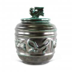 Upsala Ekeby Pair of Art Deco Urns in Copper Oxide Glaze by Einar Luterkort for Ekeby - 3345639
