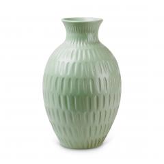 Upsala Ekeby Pair of Monumental Gouged Vases in Celadon Glaze by Anna Lisa Thomson - 3446144