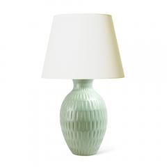 Upsala Ekeby Pair of Monumental Table Lamps in Bright Celadon by Anna Lisa Thomson for Ekeby - 3435042