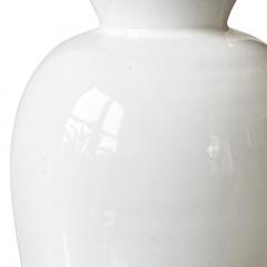 Upsala Ekeby Pair of Monumental Table Lamps in Gloss White Glaze by Greta Runeborg for Ekeby - 3612131