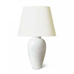 Upsala Ekeby Pair of Monumental Table Lamps in Gloss White Glaze by Greta Runeborg for Ekeby - 3612133