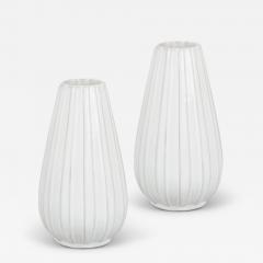 Upsala Ekeby Pair of Nordic Modern Fluted Vases by Upsala Ekeby - 3610583