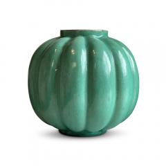 Upsala Ekeby Pair of Swedish Modern Lobed Vases in Celadon by Upsala Ekeby - 3429157