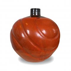 Upsala Ekeby Spectacular Pair of Large Persimmon Orange Vases by Upsala Ekeby - 2927373