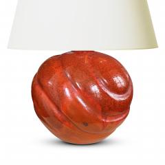 Upsala Ekeby Table Lamp in Persimmon Orange Glaze by Ekeby - 3345623