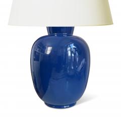Upsala Ekeby Table Lamp in Saturated Blue Glaze by Upsala Ekeby - 3597633