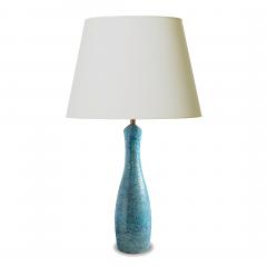 Upsala Ekeby Tall Sinuous Table Lamp in Textured Turquoise by Ekeby - 2890103