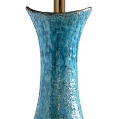 Upsala Ekeby Tall Sinuous Table Lamp in Textured Turquoise by Ekeby - 2890104