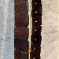 Upscale Hippie Rosewood Link BELT Handcrafted in Exotic Rich Grain 1970s MEXICO - 2062739