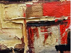 Urban Mid century Modernism Abstract Cubist Cityscape Painting Oil on Canvas - 4507445