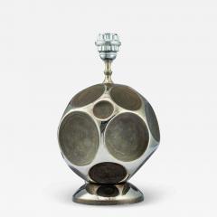 Urbano Zaccagnini Zaccagnini Lamp Ceramic Geodesic Silver Pewter Signed - 2839794