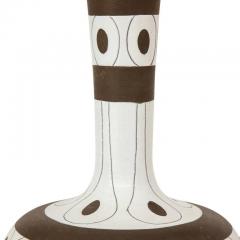 Urbano Zaccagnini Zaccagnini Lamp Ceramic Stripes Dots White Brown Signed - 2833705