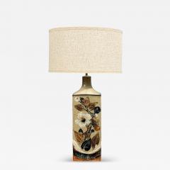 Ursula Printz Large Table Lamp Brown Stoneware Denmark 1960s - 4614864