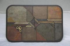 V Ramburrem Slate and Bronze Coffee Table V Ramburrem Paul Kingma Style circa 1985 - 572508