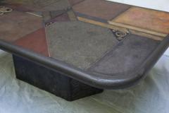 V Ramburrem Slate and Bronze Coffee Table V Ramburrem Paul Kingma Style circa 1985 - 572509