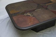 V Ramburrem Slate and Bronze Coffee Table V Ramburrem Paul Kingma Style circa 1985 - 572510