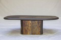 V Ramburrem Slate and Bronze Coffee Table by V Ramburrem Paul Kingma Style circa 1985 - 572480