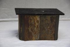 V Ramburrem Slate and Bronze Coffee Table by V Ramburrem Paul Kingma Style circa 1985 - 572483