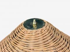 V Soini Oy Rare Floor Lamp Brass Leather Rattan Finland 1950s - 4750477
