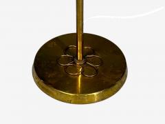 V Soini Oy Rare Floor Lamp Brass Leather Rattan Finland 1950s - 4750481