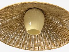 V Soini Oy Rare Floor Lamp Brass Leather Rattan Finland 1950s - 4753171