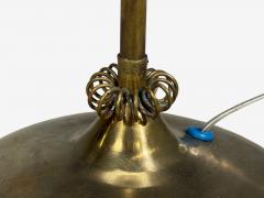 V Soini Oy Rare Floor Lamp Brass Leather Rattan Finland 1950s - 4753177