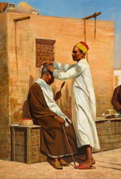 V Voill An Exceptional Orientalist Oil Painting The Barber Cairo - 2137547