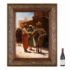 V Voill Orientalist oil painting of Cairo street and drinks salesman by Voill - 3282130