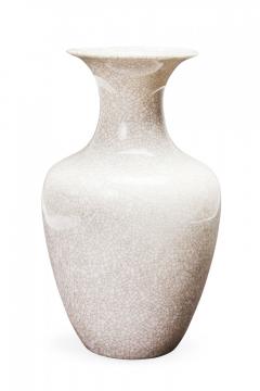 VEB Lichte German Mid Century White Crackle Glazed Ceramic Vase - 4672247