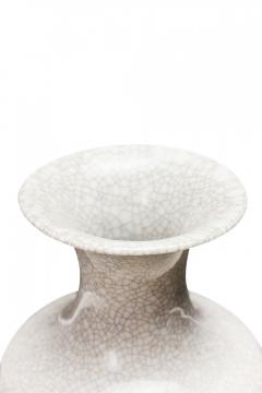 VEB Lichte German Mid Century White Crackle Glazed Ceramic Vase - 4672248