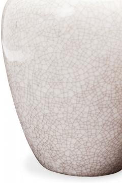VEB Lichte German Mid Century White Crackle Glazed Ceramic Vase - 4672251