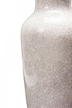 VEB Lichte German Mid Century White Crackle Glazed Ceramic Vase - 4673062