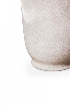 VEB Lichte German Mid Century White Crackle Glazed Ceramic Vase - 4673063