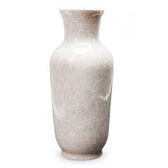 VEB Lichte German Mid Century White Crackle Glazed Ceramic Vase - 4720777