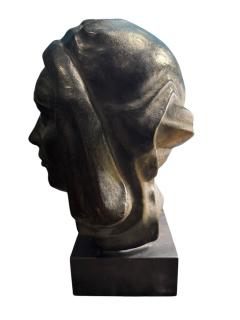 VICTOR PLANCKH RARE ART DECO FEMALE HEAD IN A TURBAN BRONZE BY VICTOR PLANCKH - 4442612