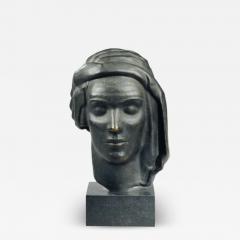 VICTOR PLANCKH RARE ART DECO FEMALE HEAD IN A TURBAN BRONZE BY VICTOR PLANCKH - 4444117