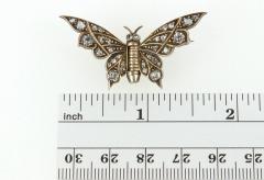 VICTORIAN BUTTERFLY GOLD BROOCH WITH DIAMONDS - 2711008