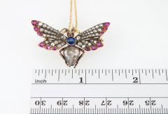 VICTORIAN BUTTERFLY NECKLACE WITH DIAMONDS RUBIES AND SAPPHIRES - 2739288