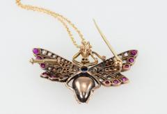 VICTORIAN BUTTERFLY NECKLACE WITH DIAMONDS RUBIES AND SAPPHIRES - 2739289