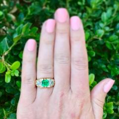 VICTORIAN COLUMBIAN EMERALD AND DIAMOND GOLD RING - 2761830