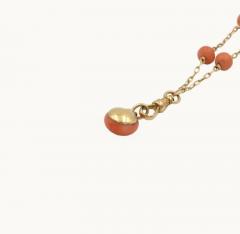 VICTORIAN CORAL AND 14K GOLD LONG CHAIN CIRCA 1900 - 2621281