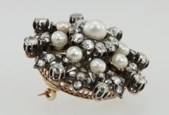 VICTORIAN DIAMOND AND PEARL BROOCH - 2739327