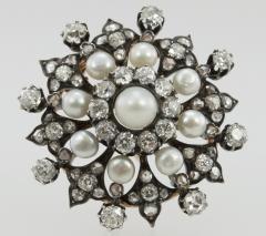 VICTORIAN DIAMOND AND PEARL BROOCH - 2739335