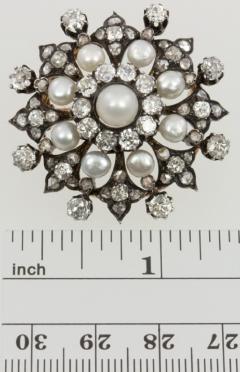 VICTORIAN DIAMOND AND PEARL BROOCH - 2739357