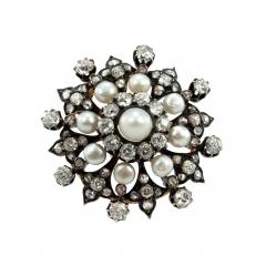 VICTORIAN DIAMOND AND PEARL BROOCH - 2740704