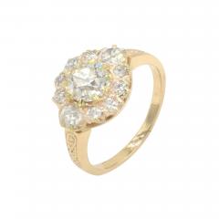 VICTORIAN DIAMOND CLUSTER RING IN 14K YELLOW GOLD CIRCA 1900 - 2624783