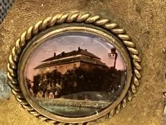 VICTORIAN GRAND TOUR BRASS BRONZE SHELL SHIP INTAGLIO OF KIEL WATCH HOLDER - 4124949