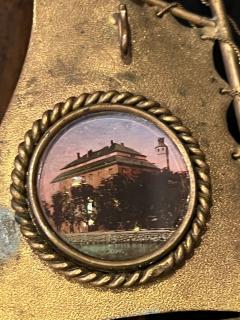 VICTORIAN GRAND TOUR BRASS BRONZE SHELL SHIP INTAGLIO OF KIEL WATCH HOLDER - 4124958