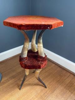 VICTORIAN HORN AND VELVET STAND - 2351753