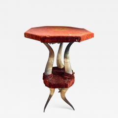 VICTORIAN HORN AND VELVET STAND - 2411077